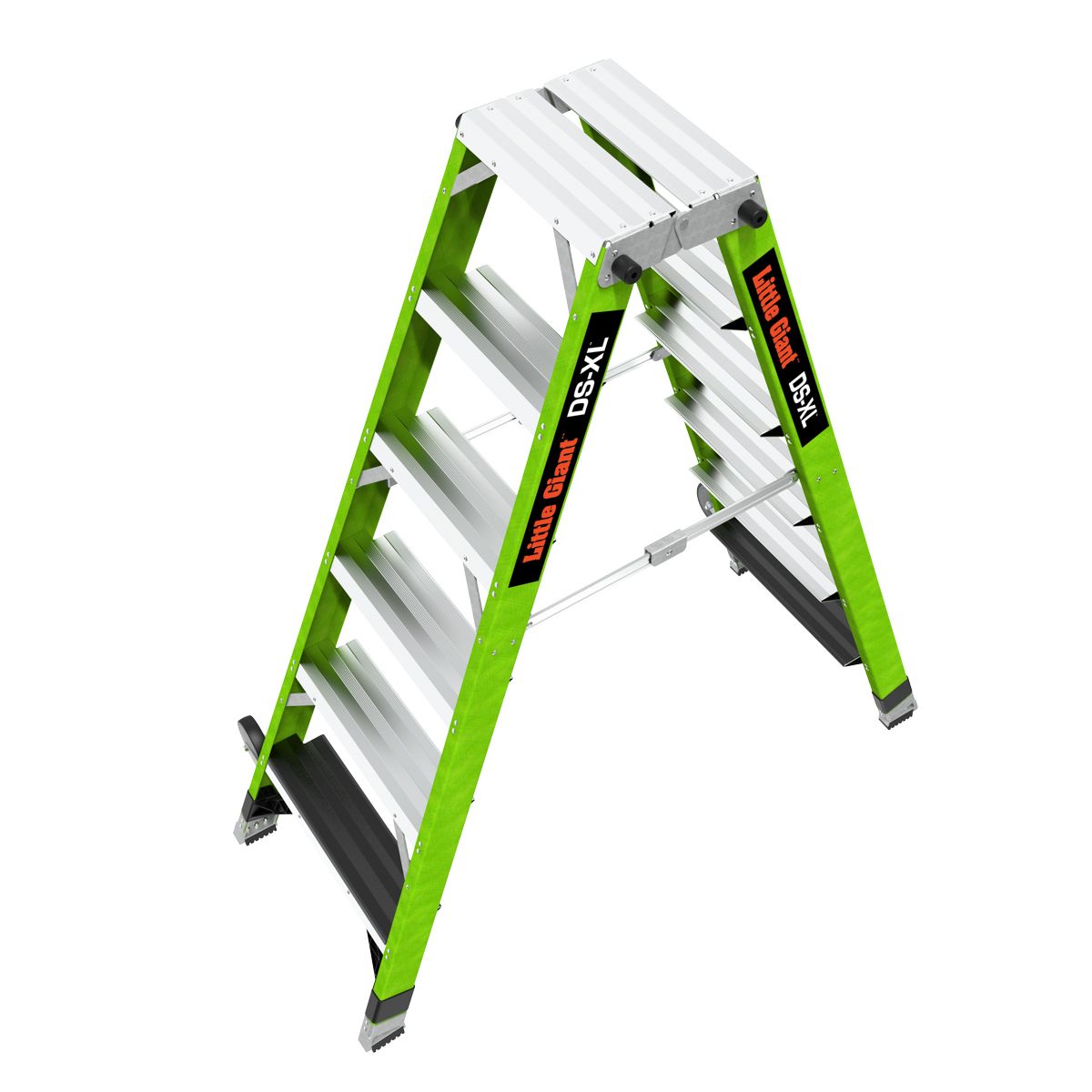 Profesionální, nevodivý, oboustranný žebřík DS-XL 6', Oboustranné, plošina ve výšce 117 cm - Obrázek 2