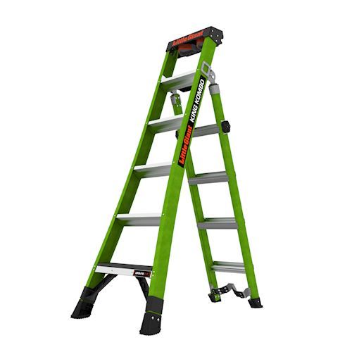 Profesionální, nevodivý, kombinovaný žebřík King Kombo XT, Délka 2.44 m – 4.85 m