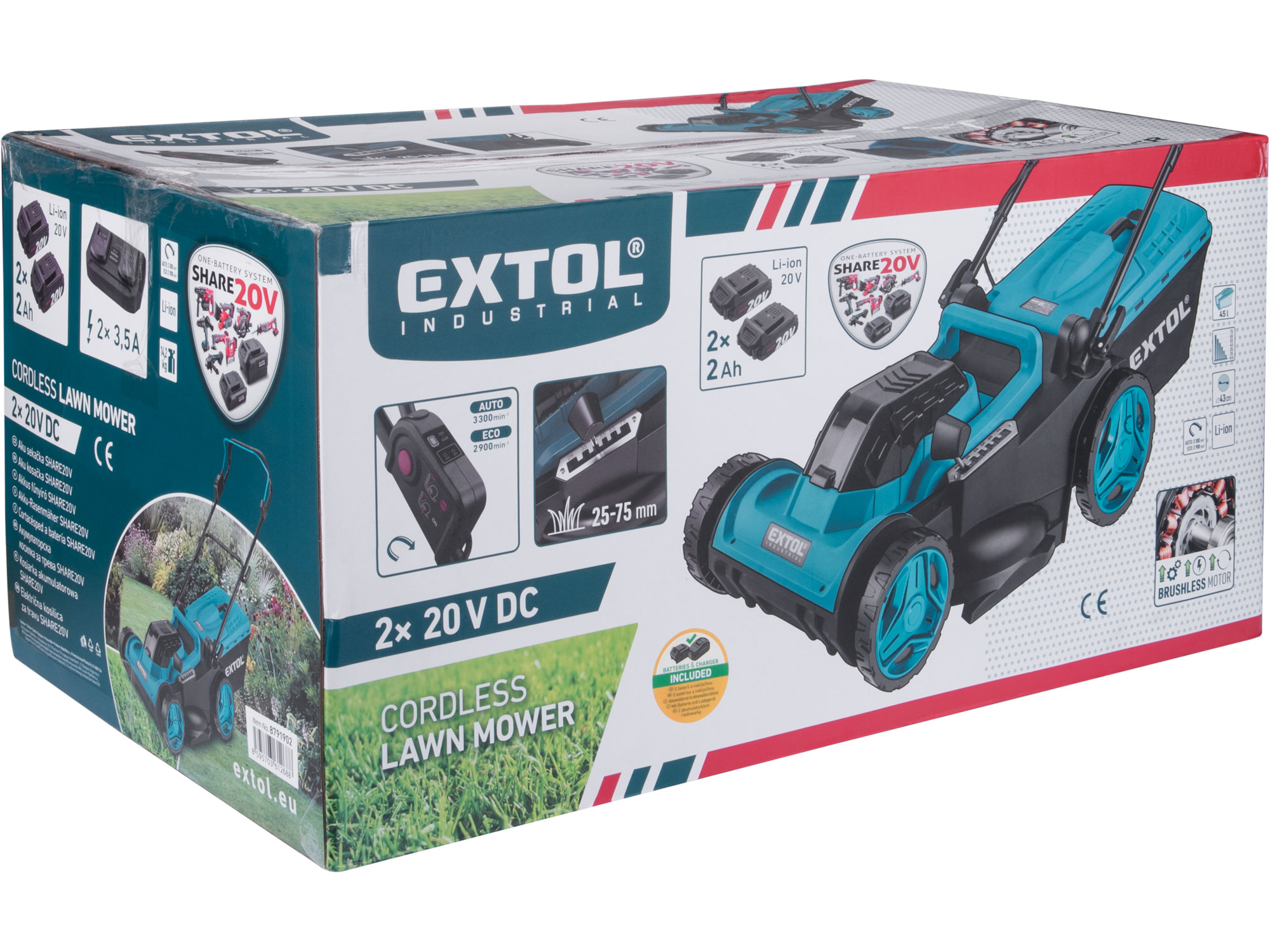 sekačka aku SHARE20V, 43cm, BRUSHLESS, 2x2Ah - Obrázek 15