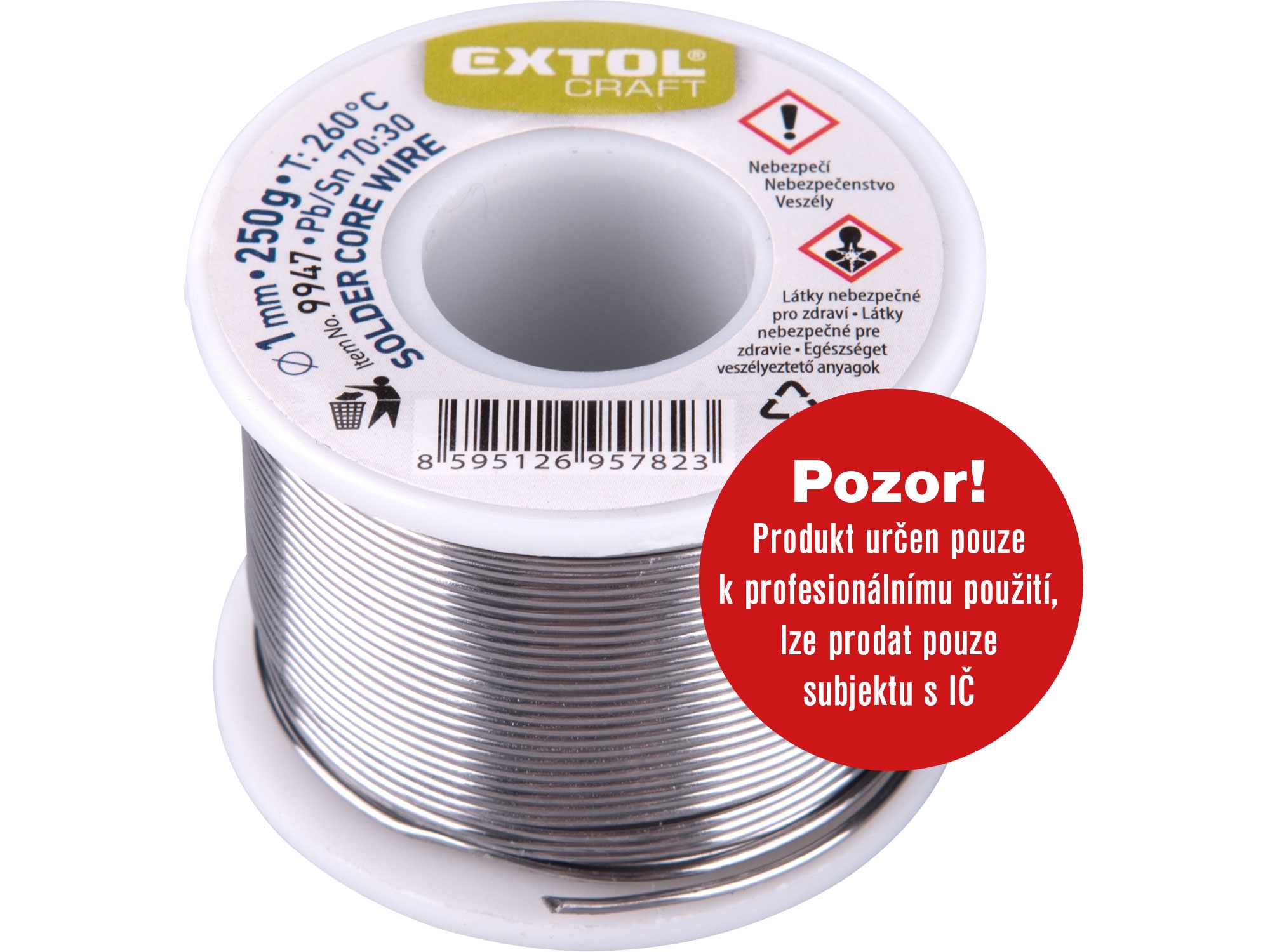 drát pájecí Sn30/Pb70, O 1mm, 250g