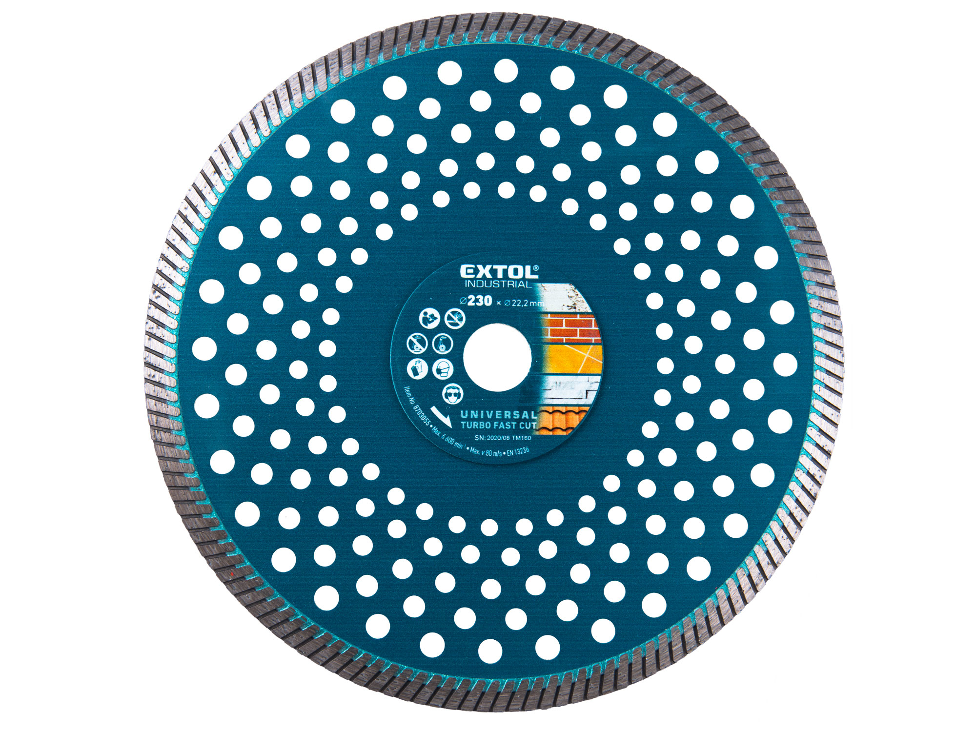ZRUŠENO! Nahrazeno výrobkem 8703065 kotouč diamantový řezný, turbo Fast Cut, suché i mokré řezání, O 230x22,2x2,8mm